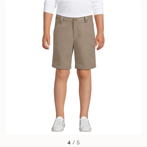 LANDSEND Boys Active Chino Uniform Shorts Size 18 Khaki - Picture 4 of 7